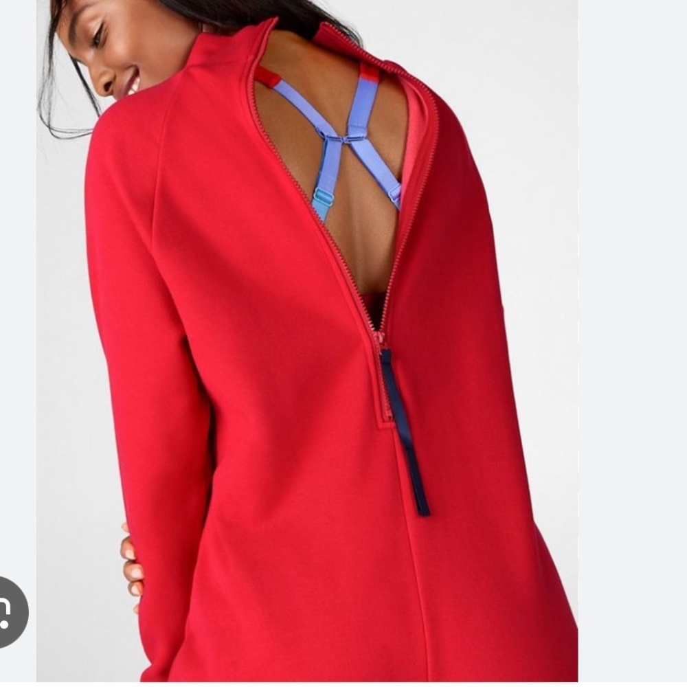 Fabletics Red Zaylee Funnel Neck Tunic Oversized Size Small in Red Zip-up - Picture 2 of 11